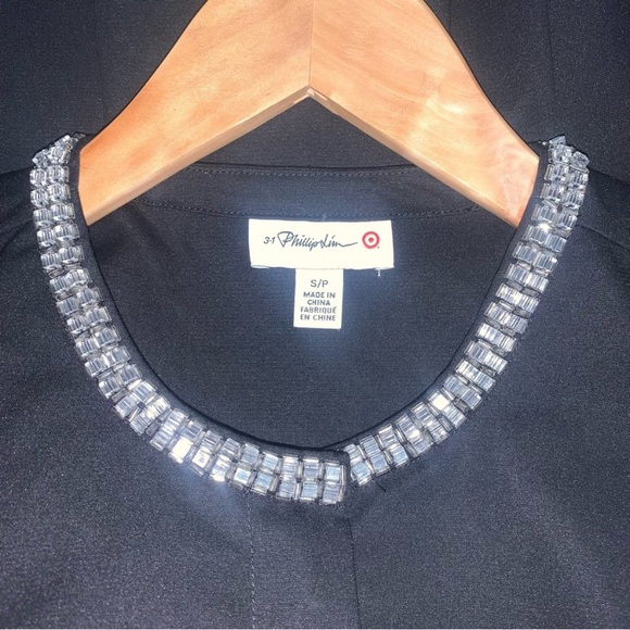 Phillip Lim Peplum Beaded Collar Rhinestone Blouse Top - Picture 3 of 6